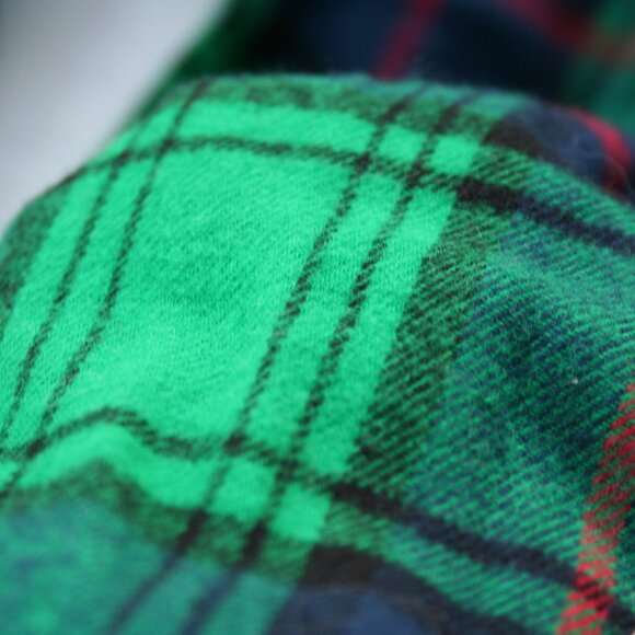 GREEN FALL FLANNEL BUTTON DOWN SHIRT PLAID BOYS 4 5 XS WARM AUTUMN LAYERING TOP - Picture 4 of 12